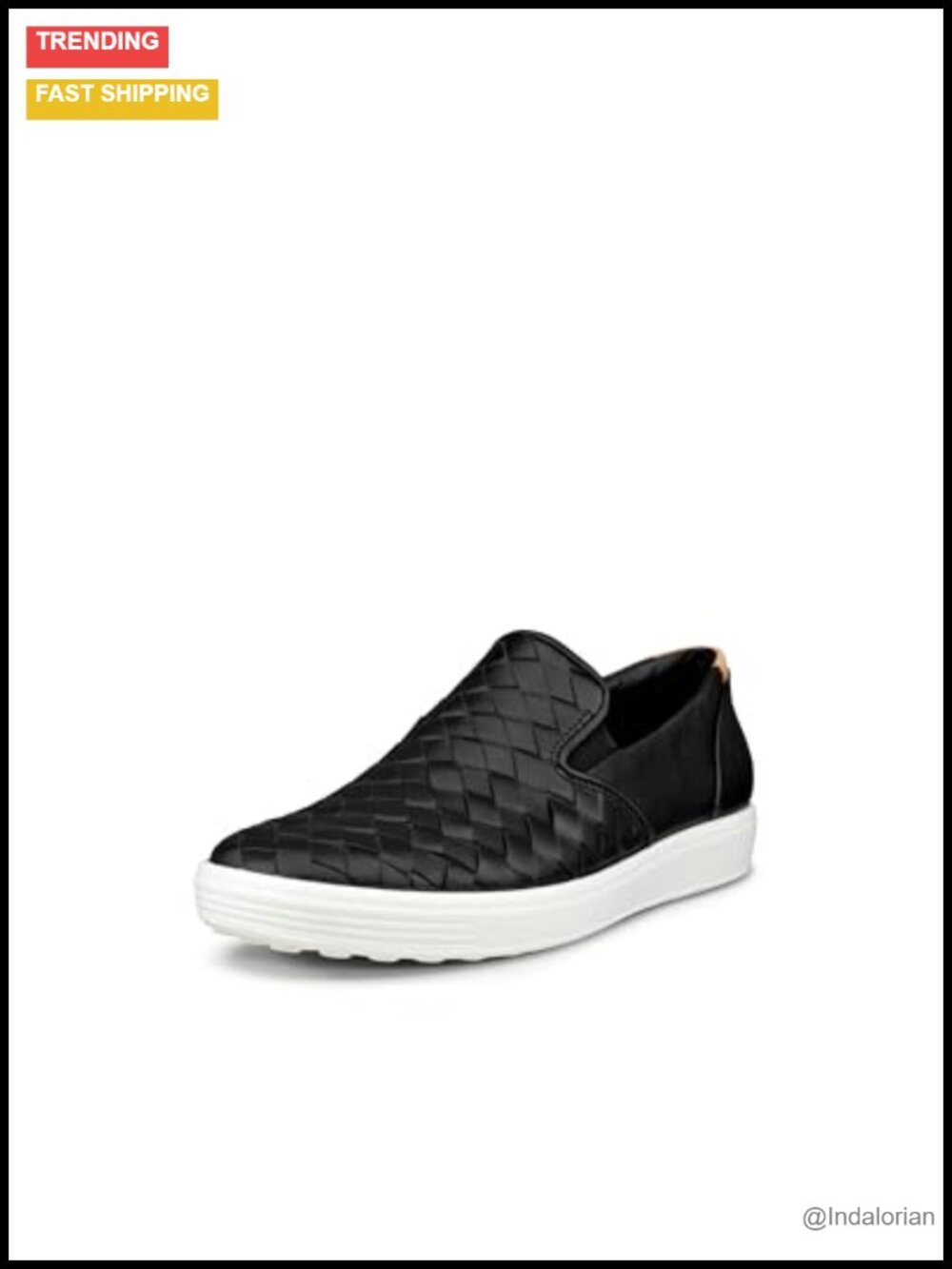 ECCO Soft 7 Woven Slip-On 3.0 Sneaker Leather Round Toe Flat Casual